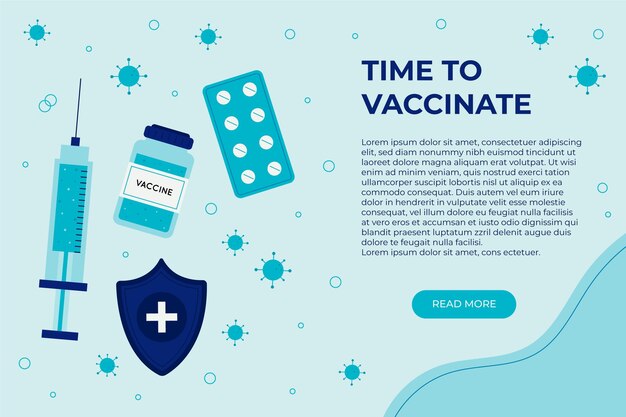 Ilustración de campaña de vacunación plana