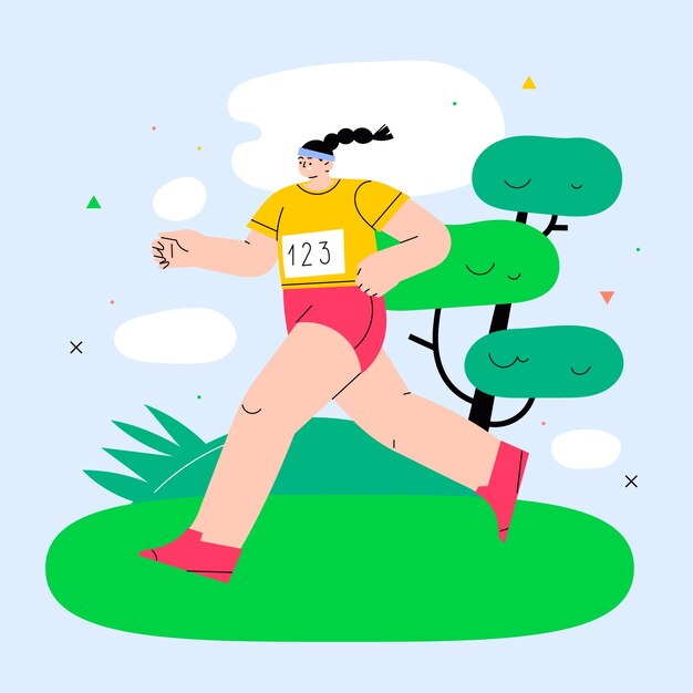 Ilustración de campo traviesa dibujada a mano