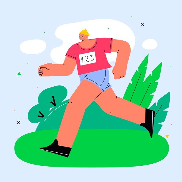 Ilustración de campo traviesa dibujada a mano
