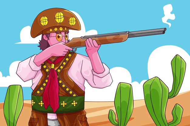 Ilustración de cangaceiro dibujado a mano