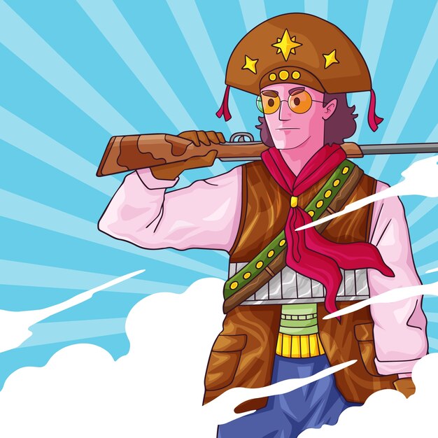 Ilustración de cangaceiro dibujado a mano