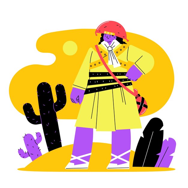 Ilustración de cangaceiro plano
