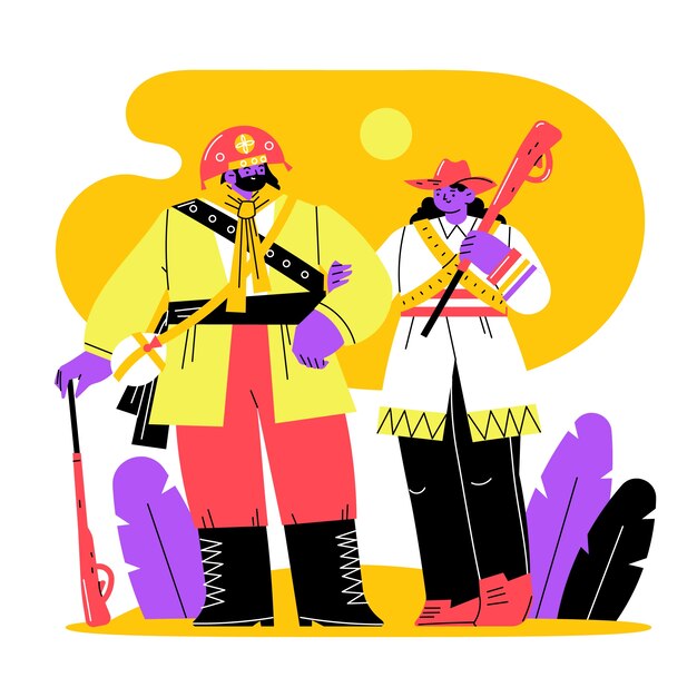 Ilustración de cangaceiro plano