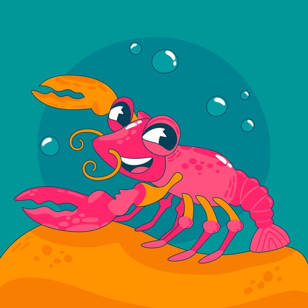 Ilustración de cangrejo dibujado a mano