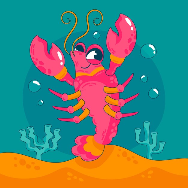 Ilustración de cangrejo dibujado a mano
