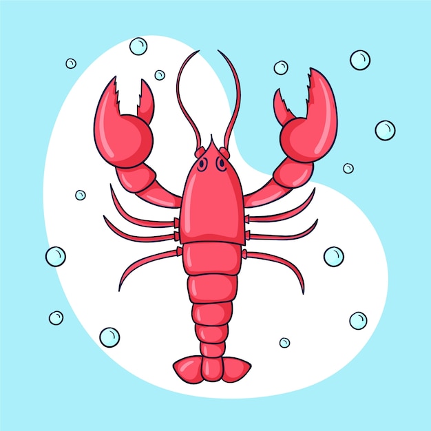 Ilustración de cangrejo marino dibujado
