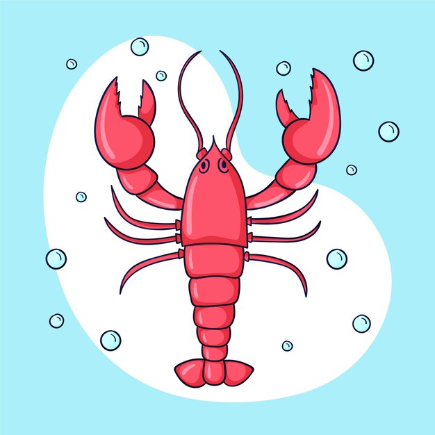 Ilustración de cangrejo marino dibujado