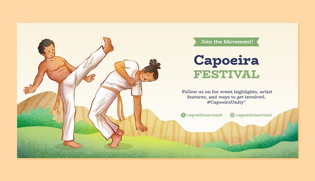 Ilustración de capoeira dibujada a mano