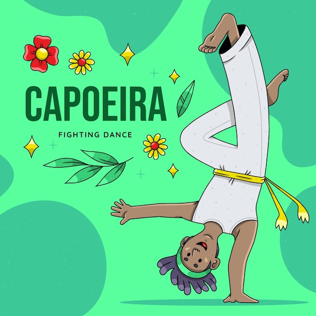 Vector gratuito ilustración de capoeira dibujada a mano