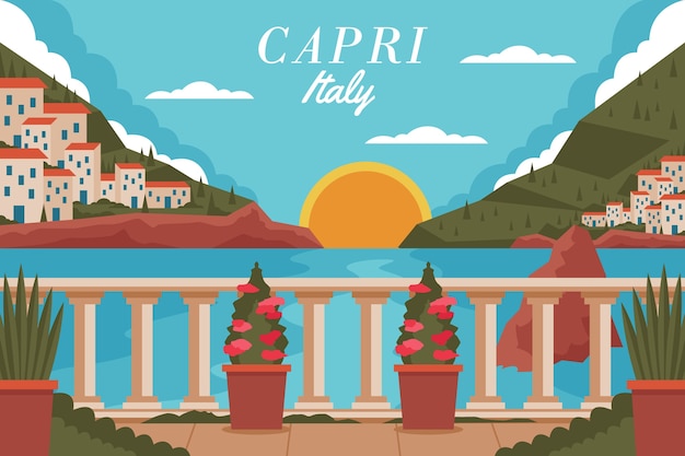 Ilustración capri de diseño plano