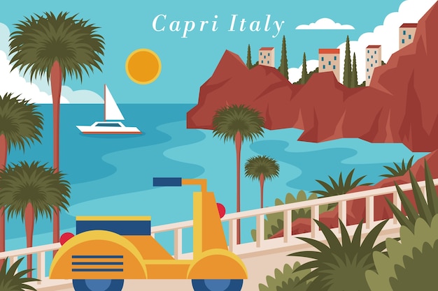 Ilustración capri de diseño plano