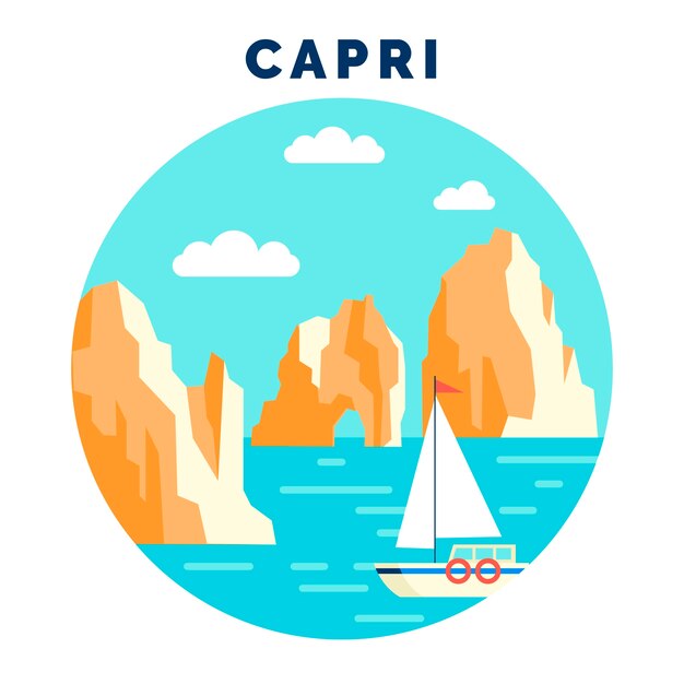 Ilustración capri de diseño plano