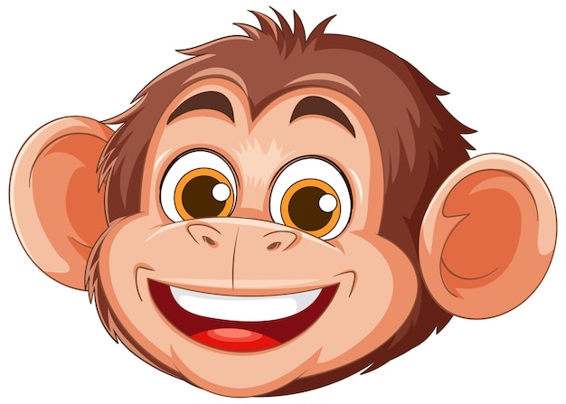 Ilustración de la cara alegre del mono de dibujos animados