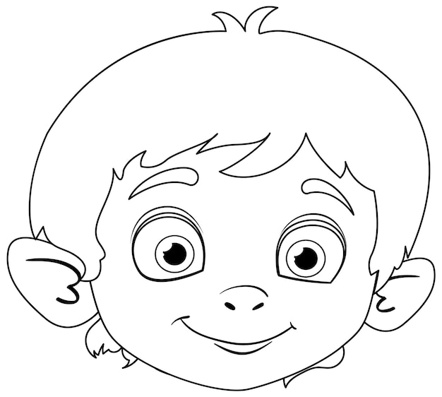 Vector gratuito ilustración de la cara alegre de un niño de dibujos animados