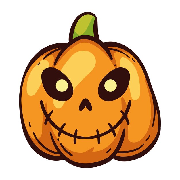 Ilustración de la cara de la calabaza de Halloween aislada