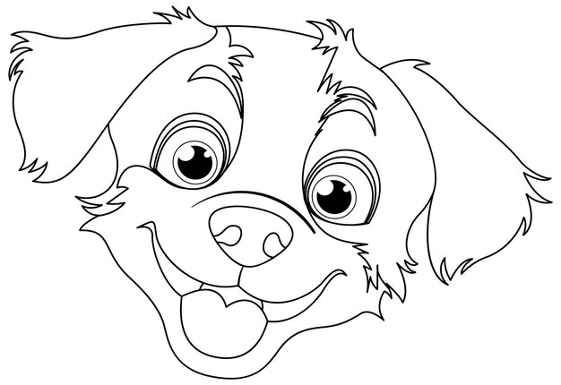 Ilustración de la cara feliz del perro de dibujos animados