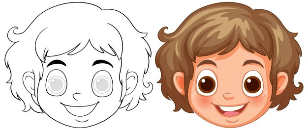 Ilustración de la cara de los niños felices