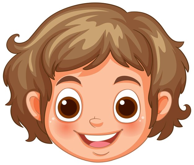 Ilustración de la cara de los niños felices