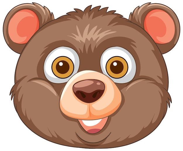 Ilustración de la cara de un oso de dibujos animados