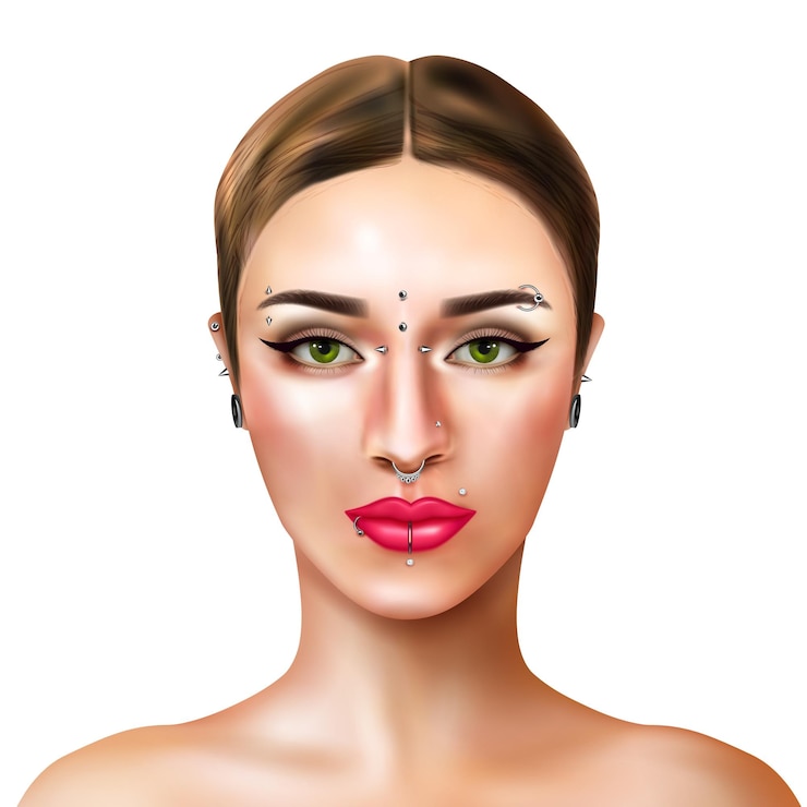Vector gratuito ilustración de cara penetrante