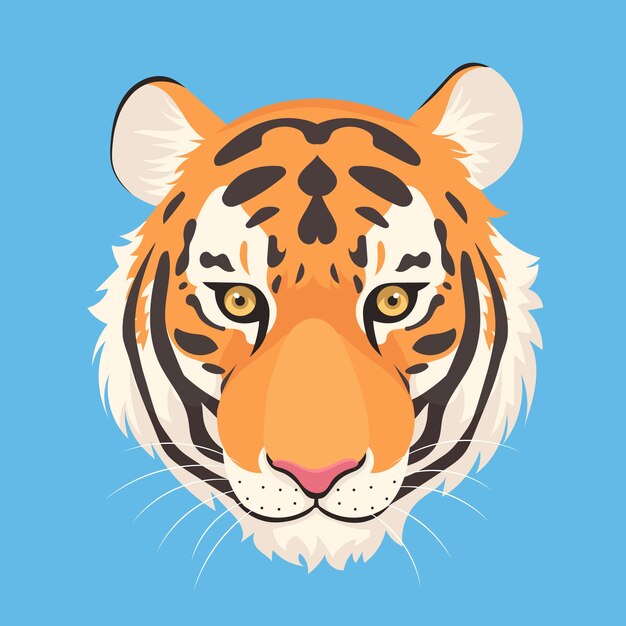 Ilustración de cara de tigre dibujada a mano