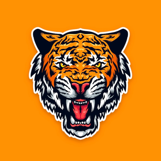 Vector gratuito ilustración de cara de tigre dibujada a mano