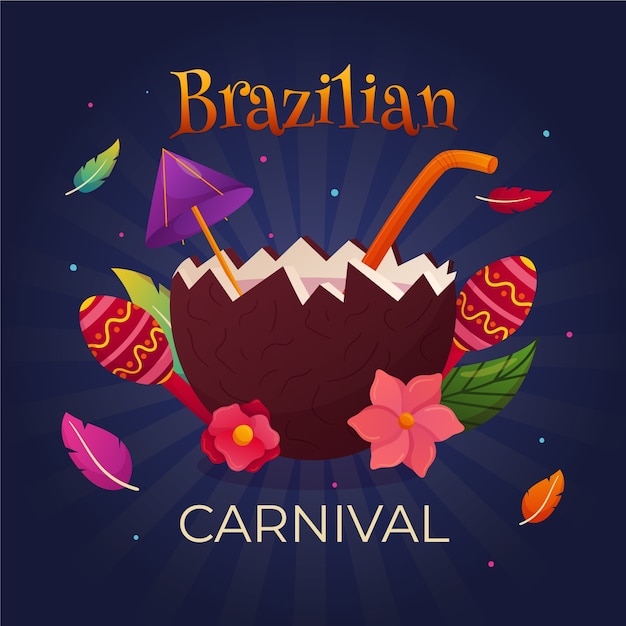 Ilustración de carnaval brasileño degradado