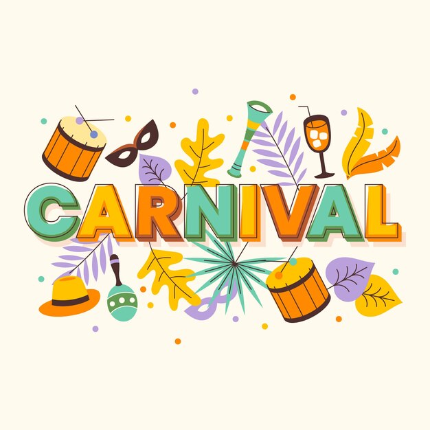 Ilustración de carnaval colorido plano