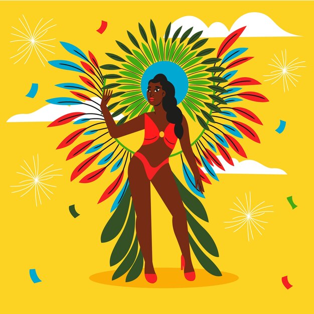 Ilustración del carnaval plano de Barranquilla