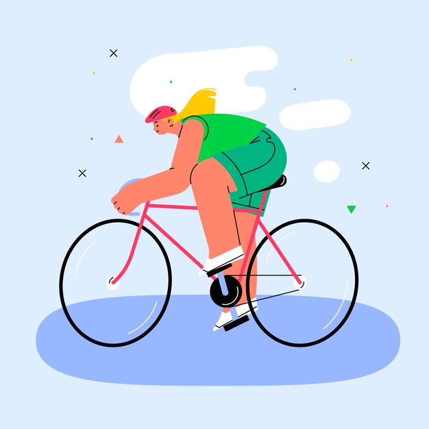 Ilustración de carrera de bicicleta dibujada a mano
