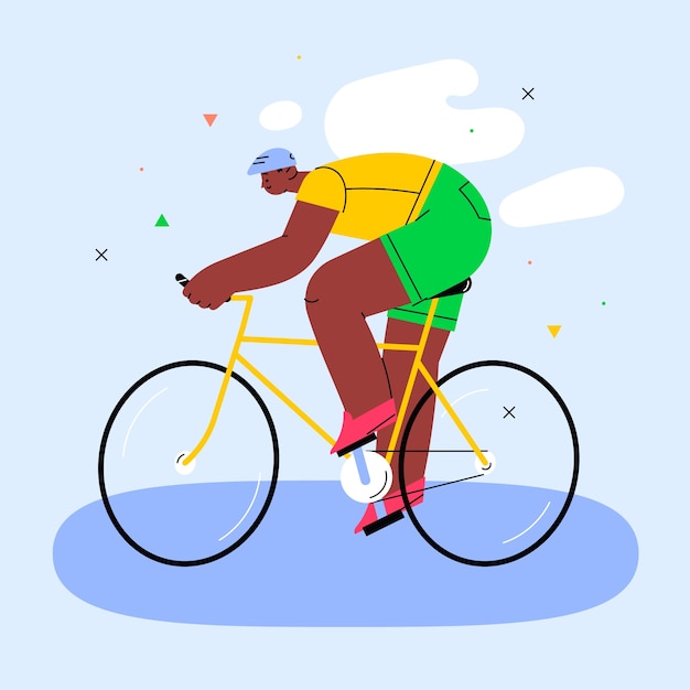 Ilustración de carrera de bicicleta dibujada a mano