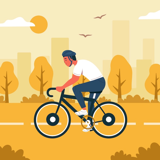 Vector gratuito ilustración de carrera de bicicleta de diseño plano