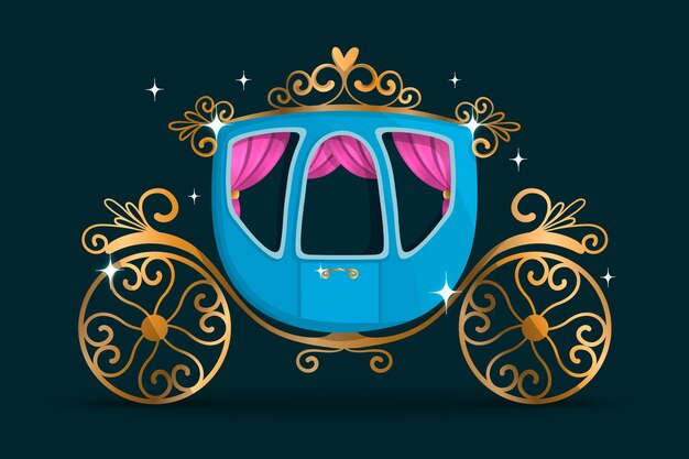 Ilustración de carro de cuento de hadas