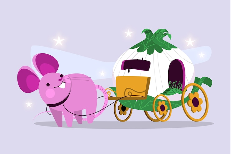 Vector gratuito ilustración con carro de cuento de hadas