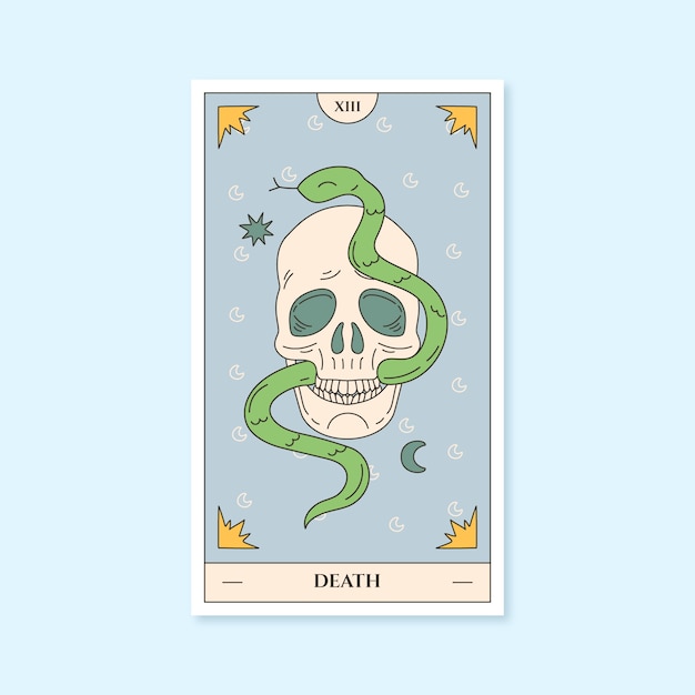 Ilustración de carta de tarot dibujada a mano