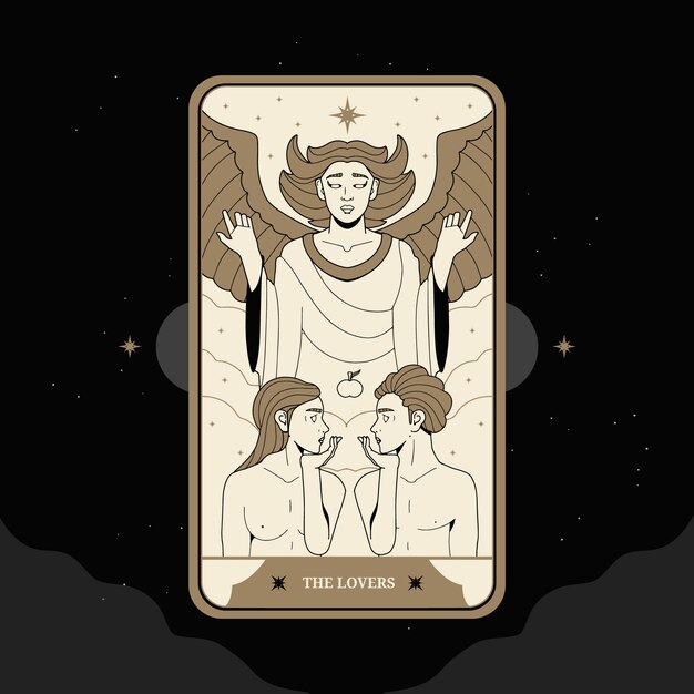 Ilustración de cartas de tarot dibujadas a mano