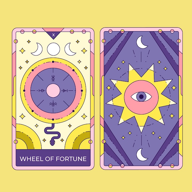 Ilustración de cartas de tarot dibujadas a mano