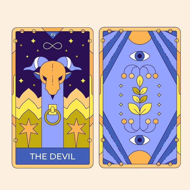 Ilustración de cartas de tarot dibujadas a mano