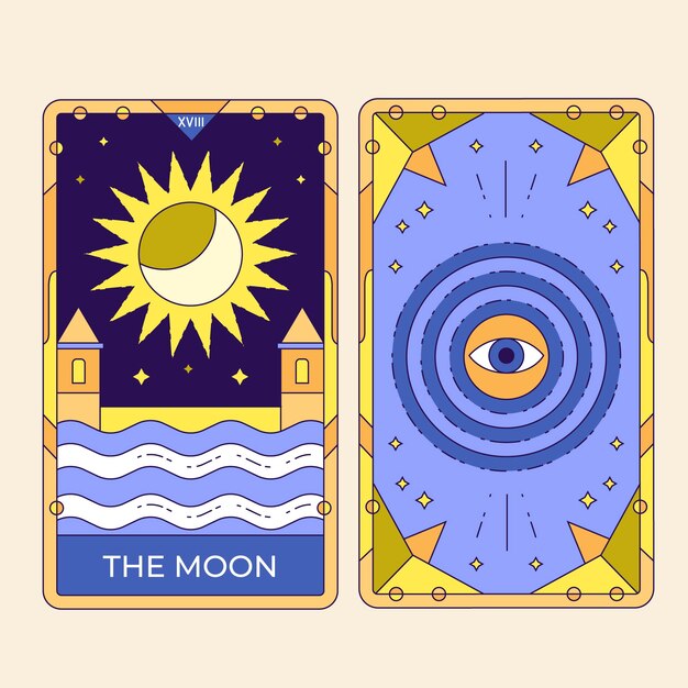 Ilustración de cartas de tarot dibujadas a mano