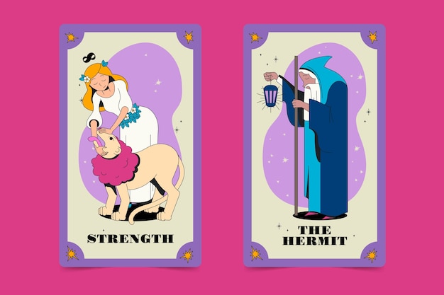 Vector gratuito ilustración de cartas de tarot dibujadas a mano