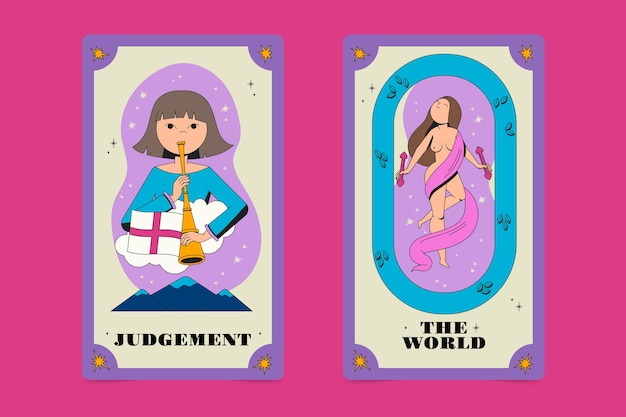 Vector gratuito ilustración de cartas de tarot dibujadas a mano