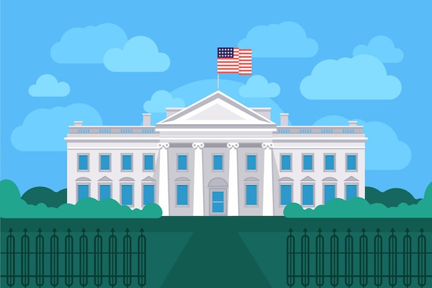 Vector gratuito ilustración de la casa blanca en diseño plano