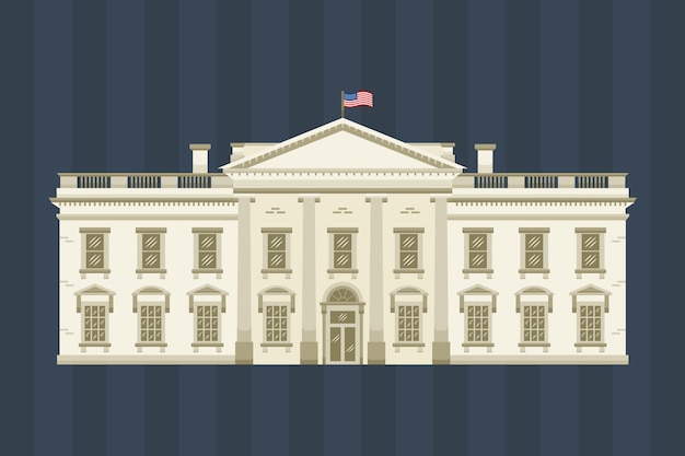 Vector gratuito ilustración de la casa blanca en diseño plano