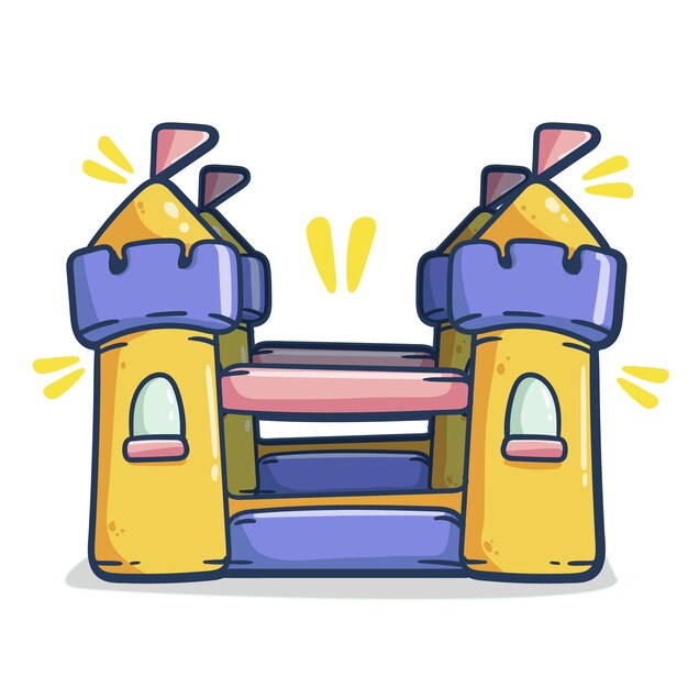 Ilustración de casa de rebote dibujada a mano