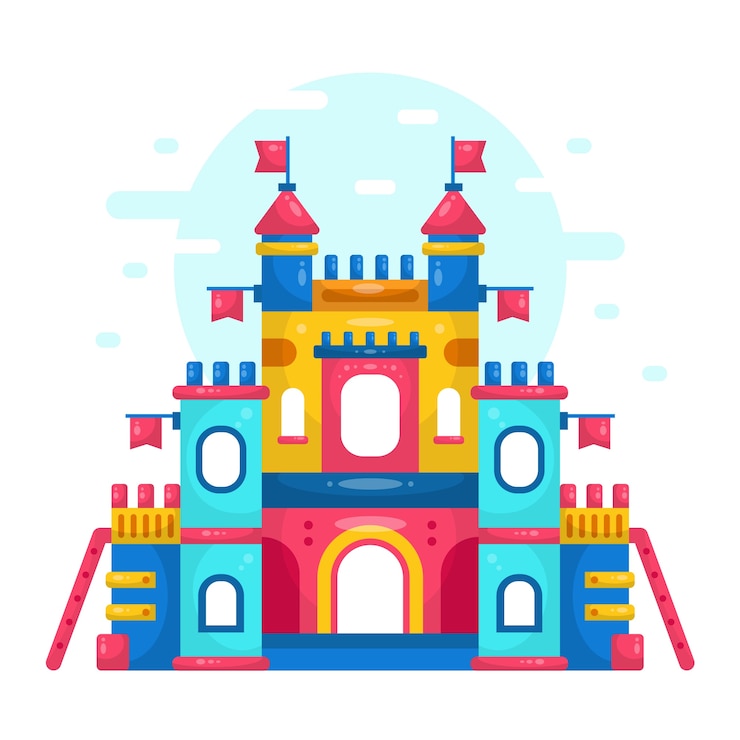 Vector gratuito ilustración de casa de rebote de diseño plano