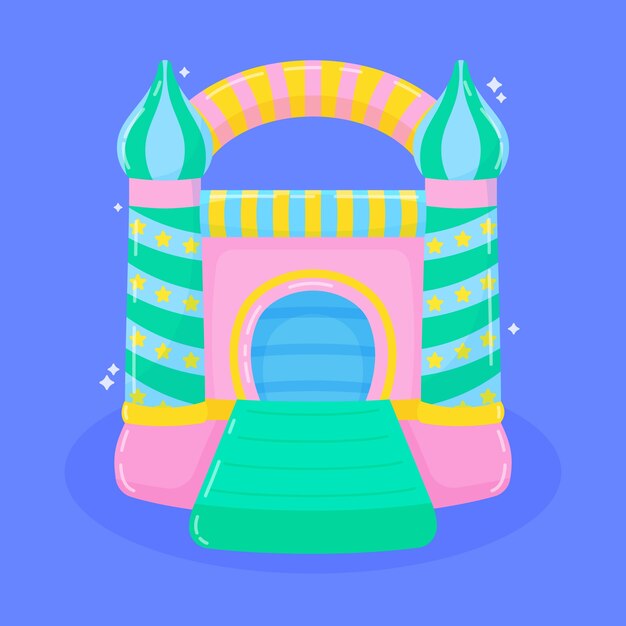 Ilustración de casa de rebote de diseño plano