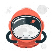 Vector gratuito ilustración de casco de astronauta