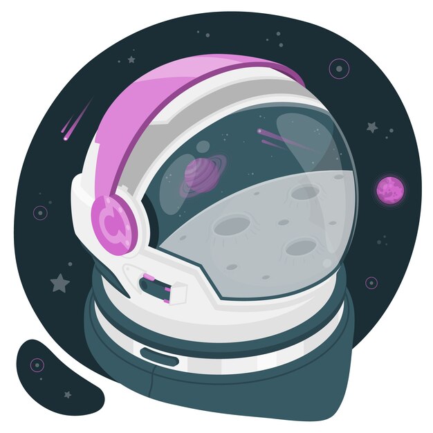 Ilustración de casco de astronauta