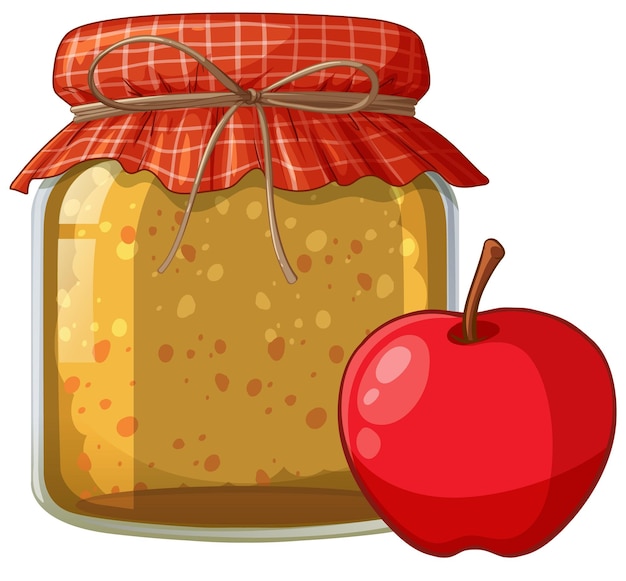 Vector gratuito ilustración casera de mermelada de manzana