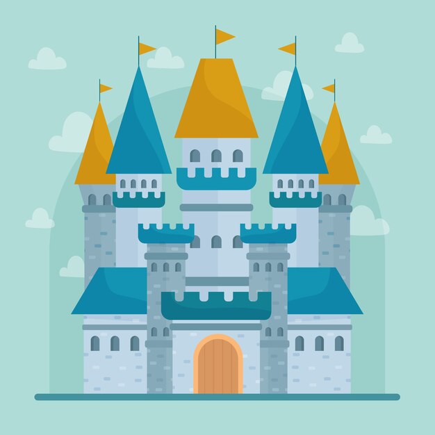 Ilustración del castillo de cuento de hadas